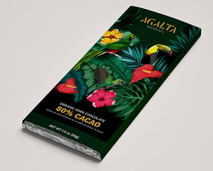 Barra de chocolate orgánico artesanal 80%